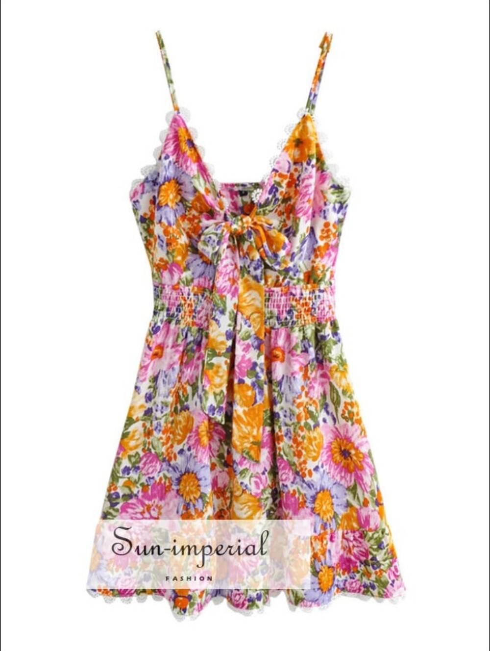Sun Imperial Womens Floral Tie-Back Sundress - Picture 2 of 9